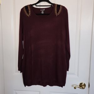 Cold Shoulder studded Sweater